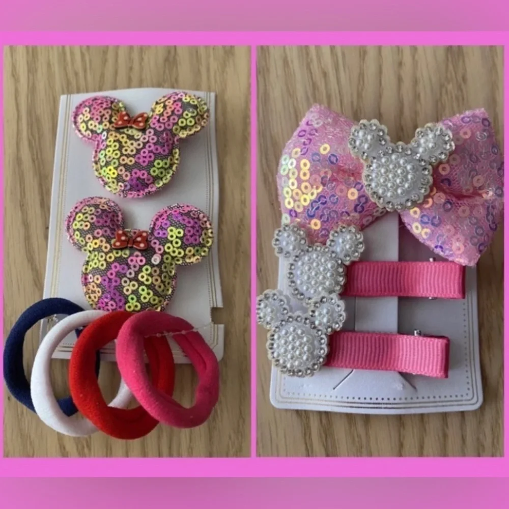🆕 Minnie Hair Clips Set Pink🆕